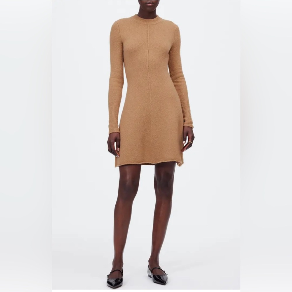 Madewell Southgate Sweater Dress in heather caramel